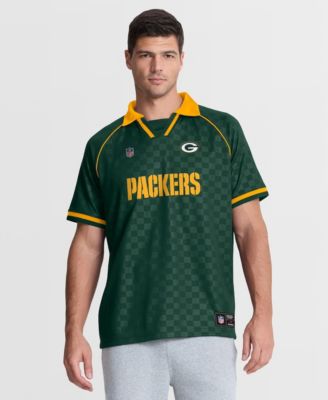 Men's Green/Gold Green Bay Packers Homerun Raglan V-Neck Polo Shirt