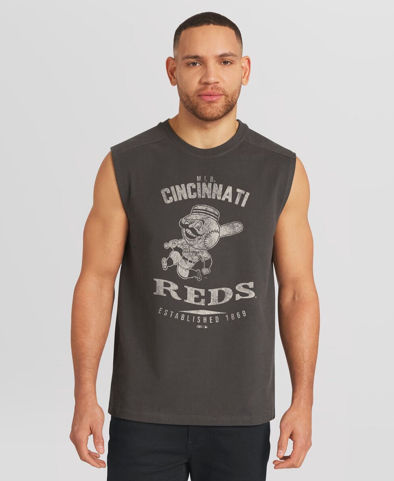 Darius Rucker Collection by Fanatics Men's Charcoal Cincinnati Reds Muscle Tank Top