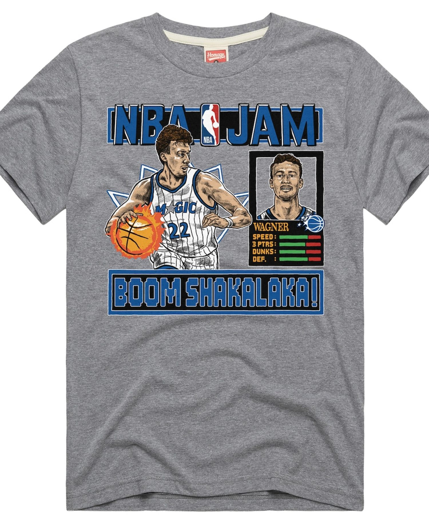 Men's and Women's Franz Wagner Gray Orlando Magic NBA Jam Tri-Blend T-Shirt