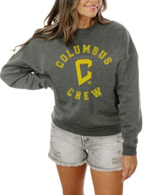 Women's Charcoal Columbus Crew Oversized Fleece Pullover Sweatshirt