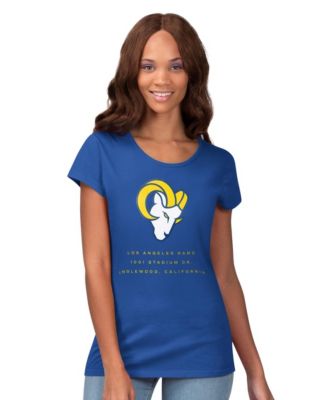 Women's Royal Los Angeles Rams Endzone T-Shirt