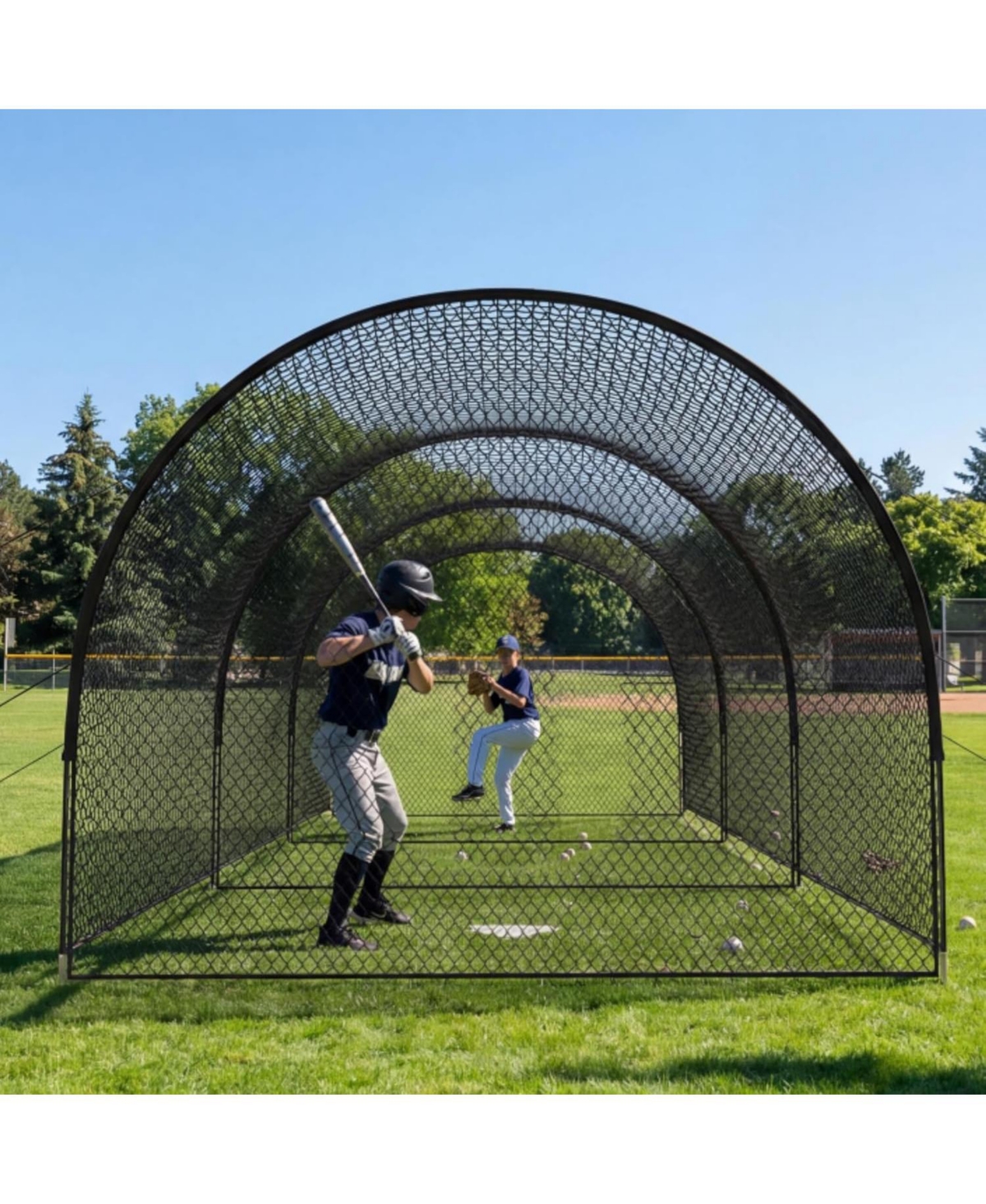 Xo 33FT Batting Cage Net with Frame, Multi-Sport Baseball Softball Golf Practice Cage for Backyard Field Training