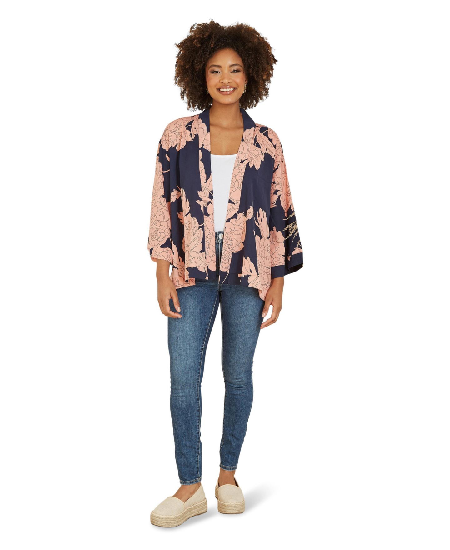 Женская куртка Yumi Blossom Print Relaxed, цвет: Тёмно-синий — фото 2