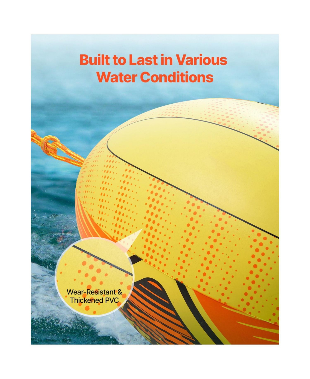 Hikeen Booster Ball Towable Tube Rope Performance Ball Thickened Pvc Inflatable Booster Balls for Boating and Water Sports