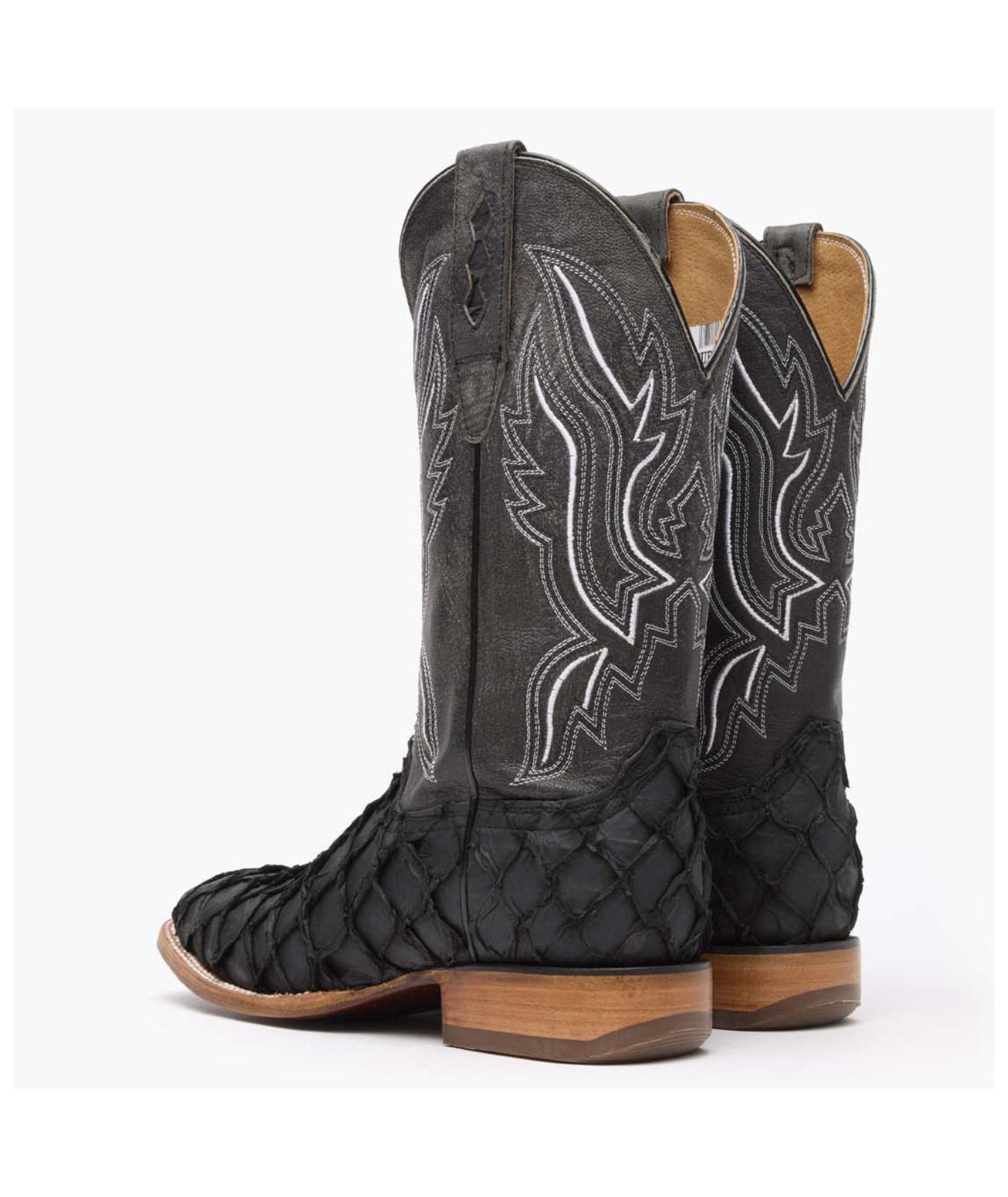 Мужские ботинки Durango Premium Exotics Pirarucu Western Boot, цвет: Матовый чёрный — фото 6