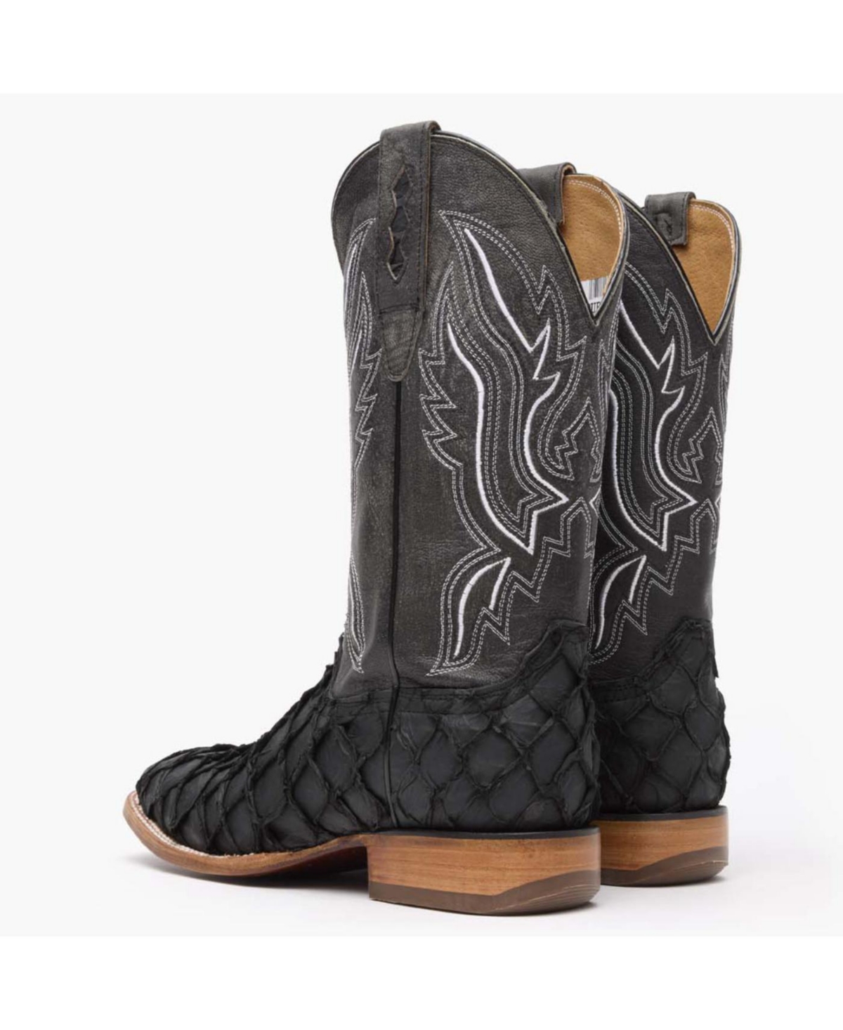 Durango Men's Premium Exotics Matte Black Pirarucu Western Boot