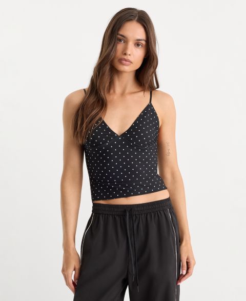 Женский топ Good American Pull-On Sleeveless Cami Top, цвет: Чёрный