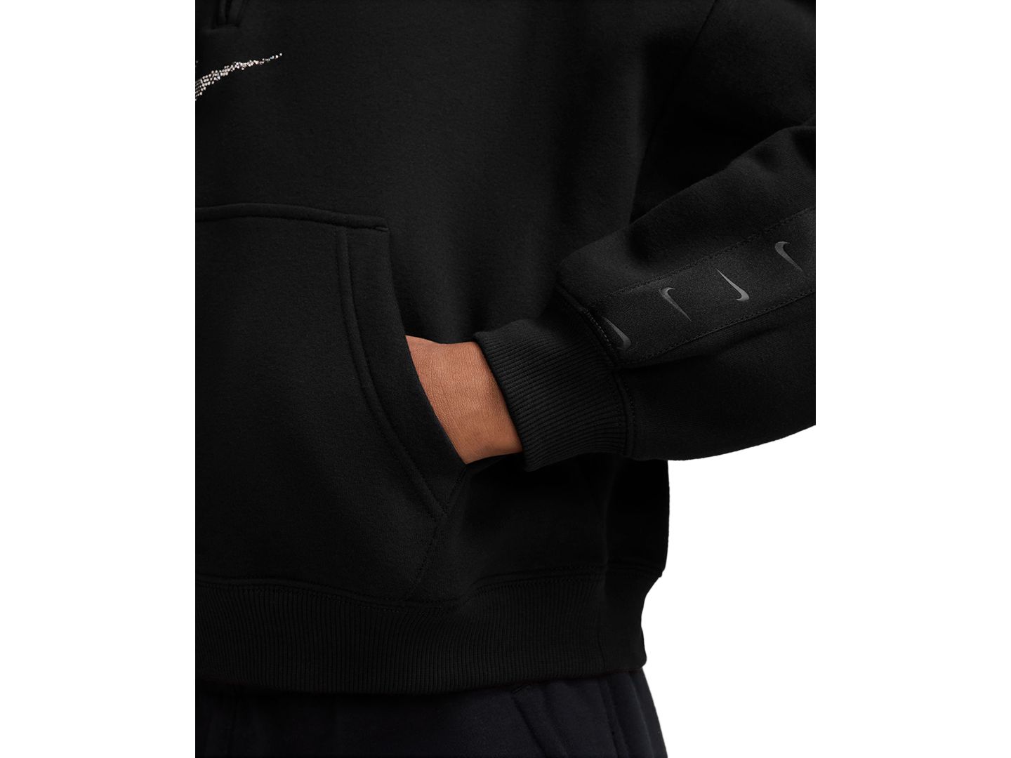 Толстовки Nike Long-Sleeve Sweatshirt для девочек, цвет: Чёрный — фото 2