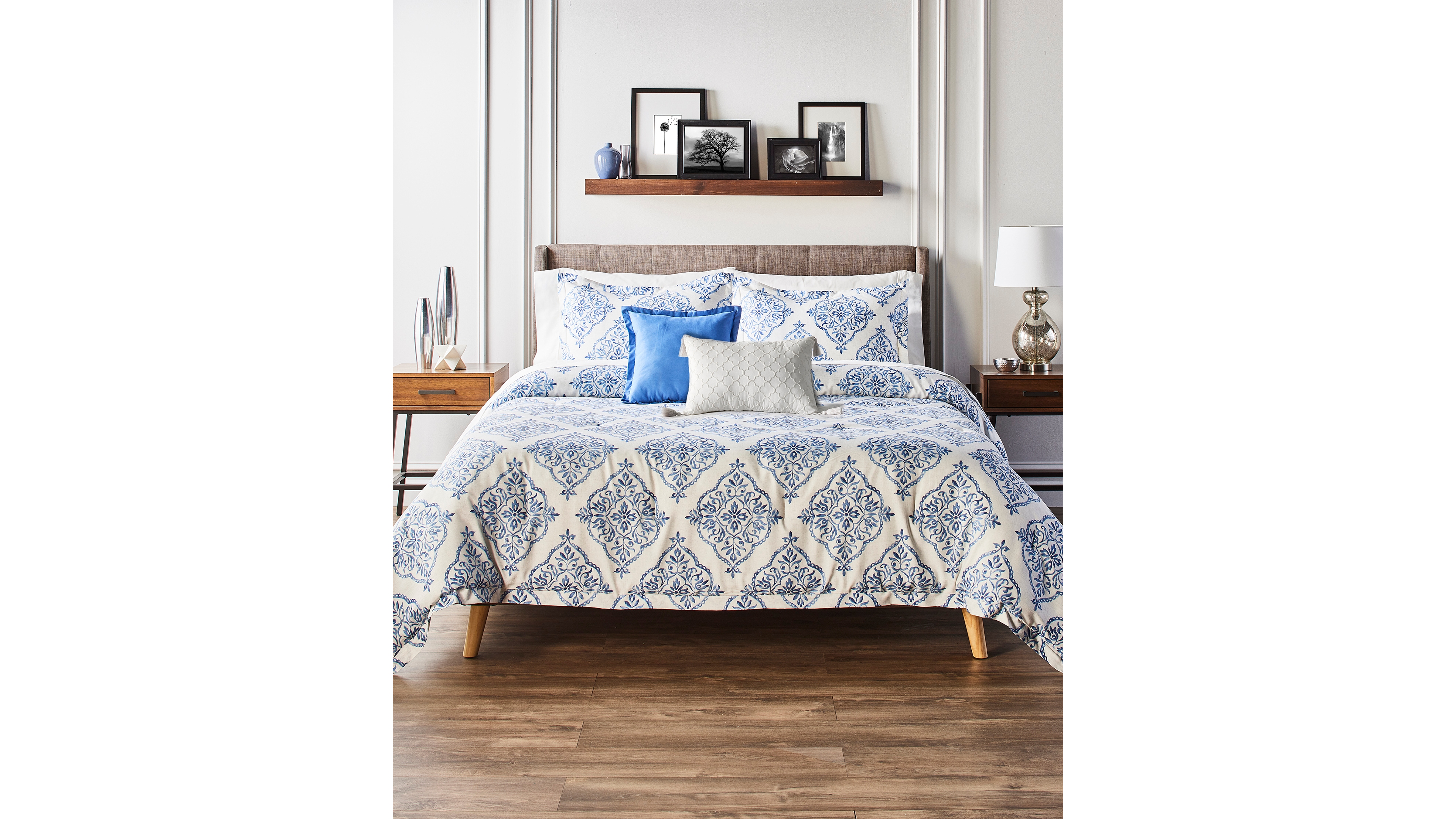 Anne Klein Louisa Rayon Blend 5-Piece Comforter Set, King/California King