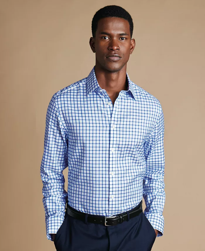 Men's Spread Collar Cotton Dress Shirt