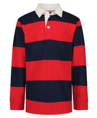 Boys' 8-20 Striped Long-Sleeve Rugby Polo Shirt