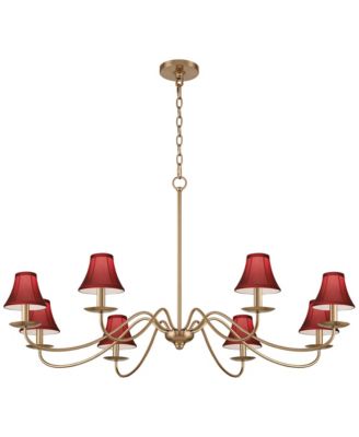 Marinec 42" Wide Soft Gold 8-Light Chandelier with Red Shades