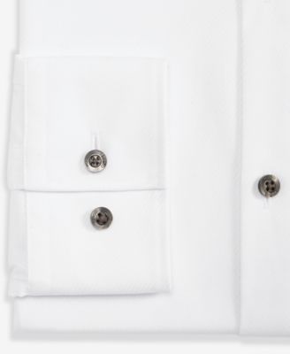 hugo boss white dress shirt men BOSS Easy-iron Slim-fit shirt in stretch-cotton poplin, Men, Size: 18, White