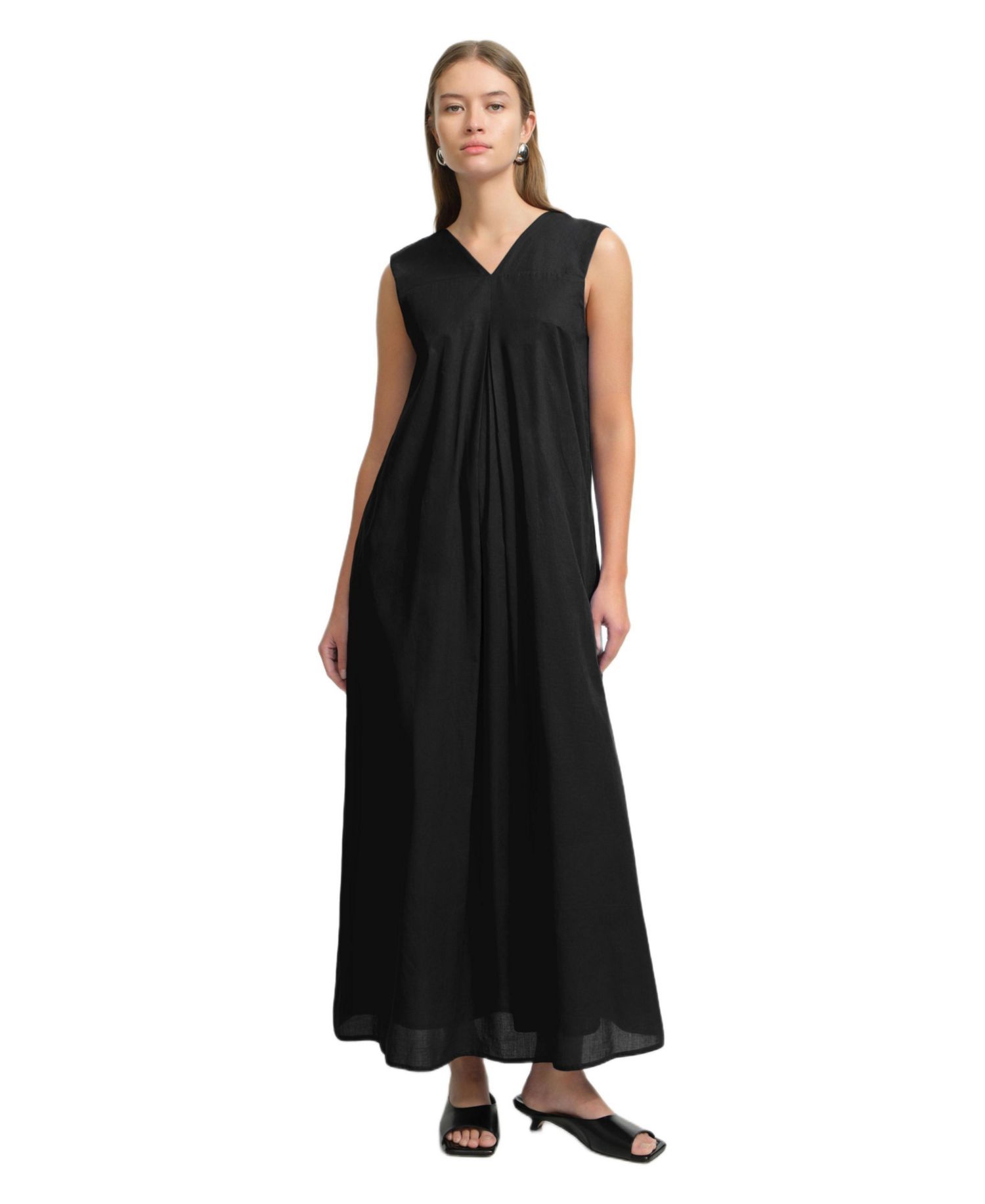 Women's Helena Sleeveless V-Neck Flowy Cotton Maxi Dress