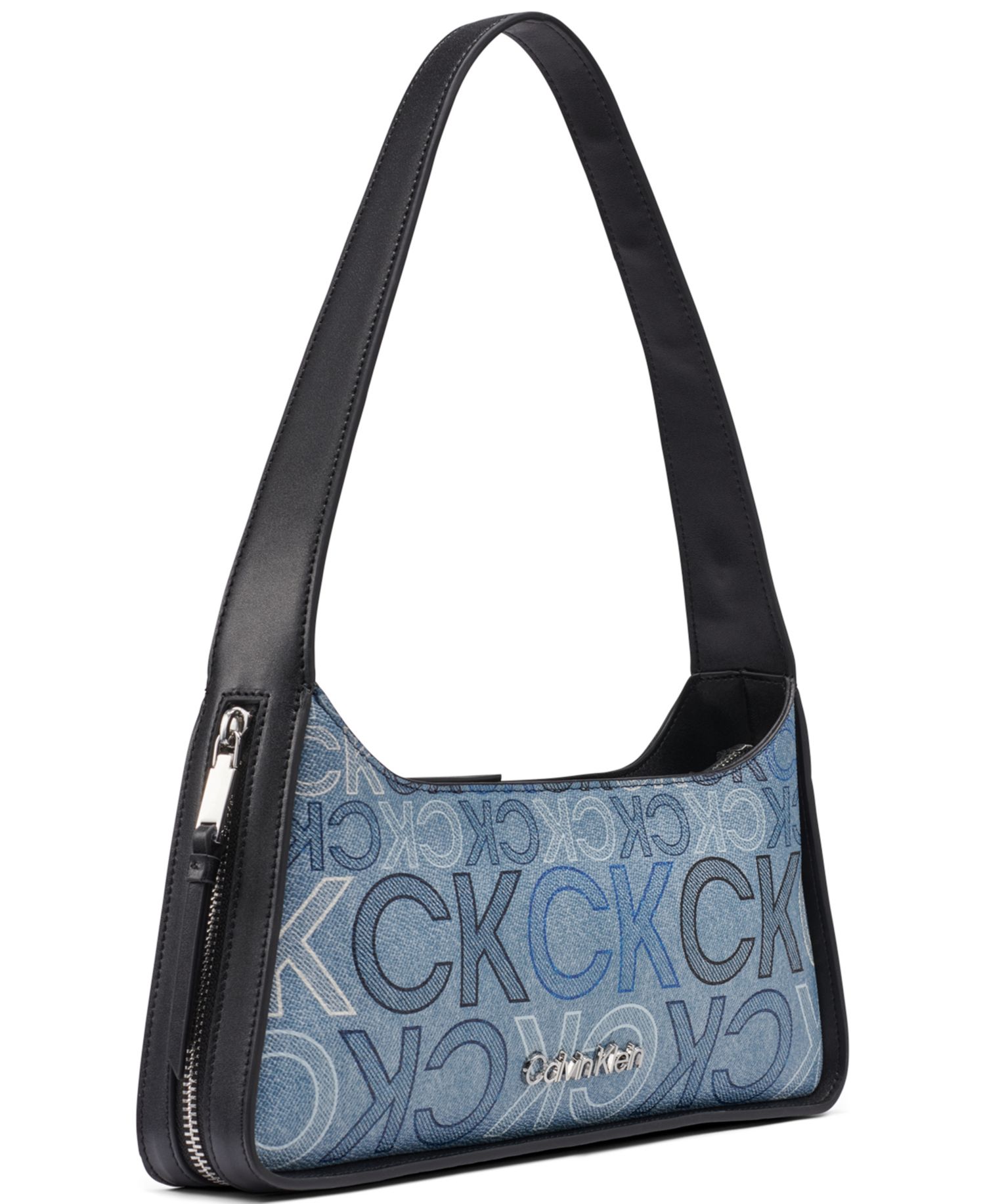 Kyren Denim Signature Medium Shoulder Handbag