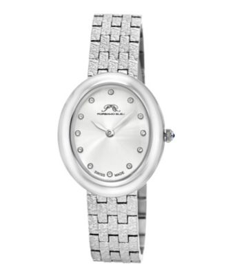 Porsamo Bleu Womens Angelica Watch with Sunray Dial Topaz Gemstones and Stainless Steel Bracelet 1343AANS - Silver tone 380$
