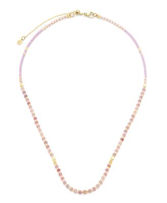 Lumira Mini Beaded Gemstone Necklace - Pink tourmaline 65$