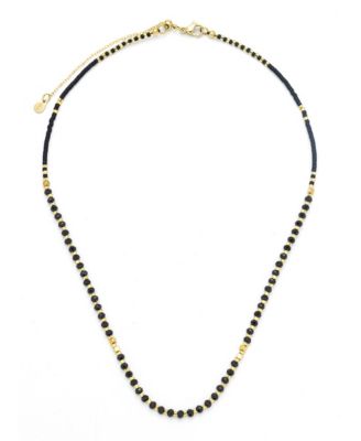Lumira Mini Beaded Gemstone Necklace - Black onyx