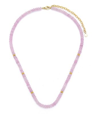 Charis Gemstone Beaded Necklace - Lavender jade 80$