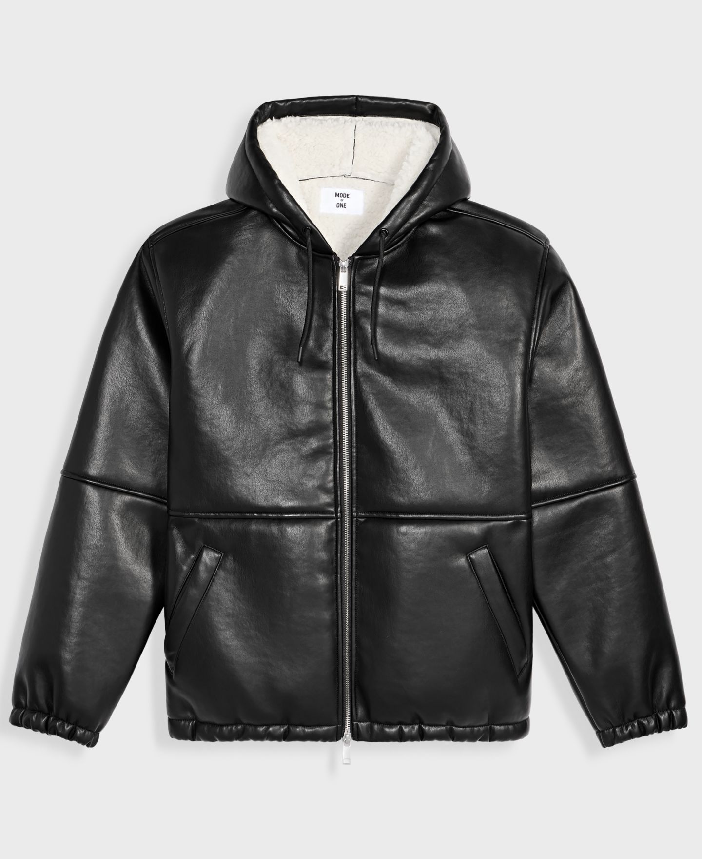 Мужское худи Mode of One Relaxed Sherpa Full-Zip, цвет: Глубокий чёрный — фото 5