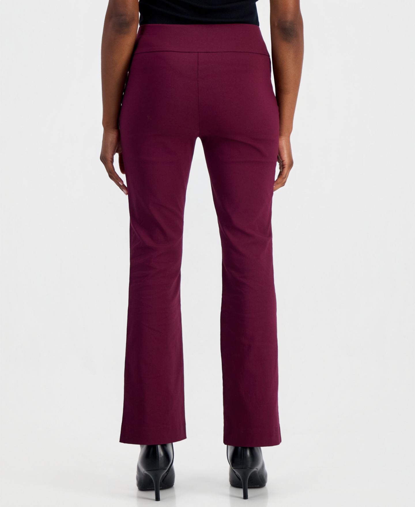 Женские брюки I.N.C. International Concepts Petite Mid-Rise Bootcut Pants, Petite & Petite Short, цвет: Ягодный винный — фото 4