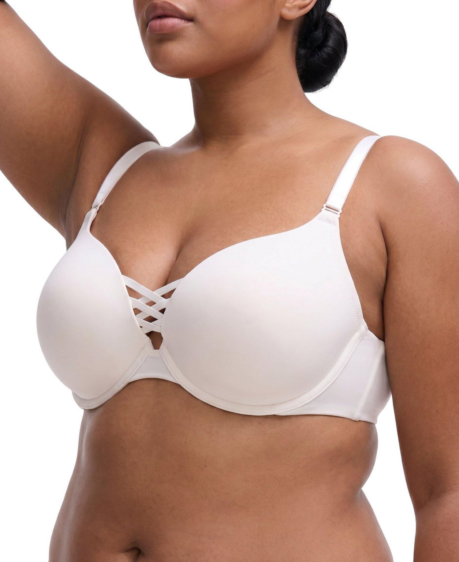 Women's XO Plunge Push-Up Smooth Bra with Crisscross Design