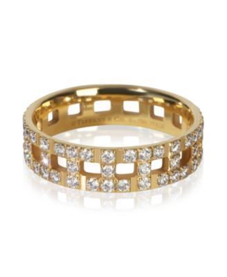 Yellow Gold Diamond Tiffany T Wide Ring