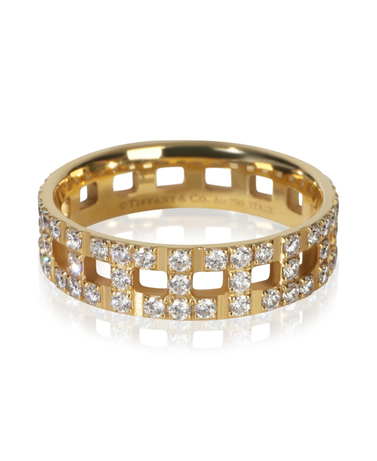 Pre-Owned Tiffany & Co Yellow Gold Diamond Tiffany T Wide Ring