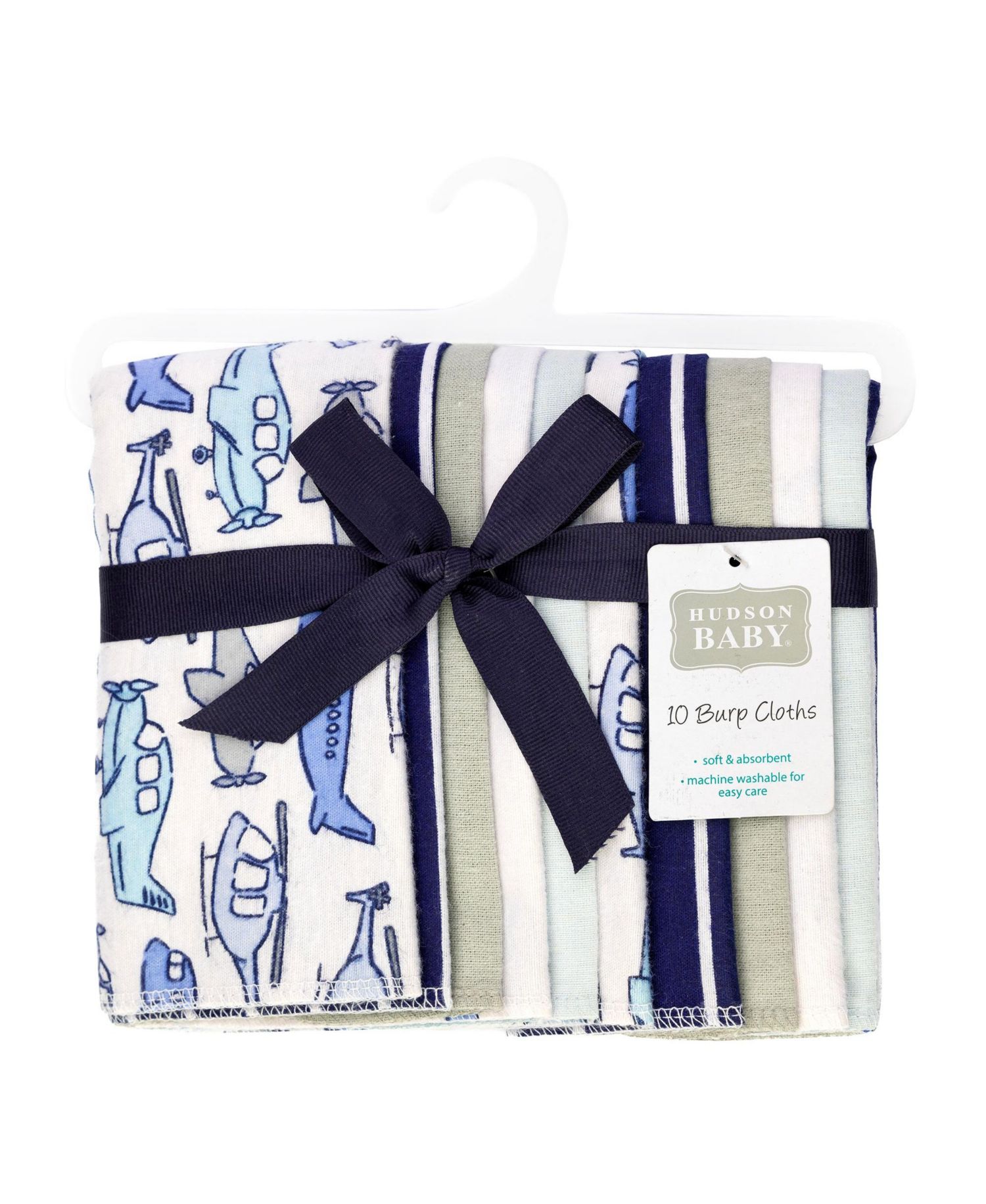 Boy Cotton Poly Flannel Burp Cloths, Born To Fly
