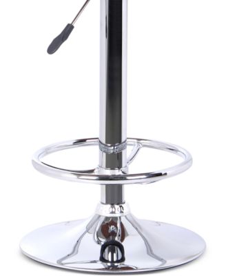 Java Barstool in Chrome finish with Walnut wood and Cream Faux Leather