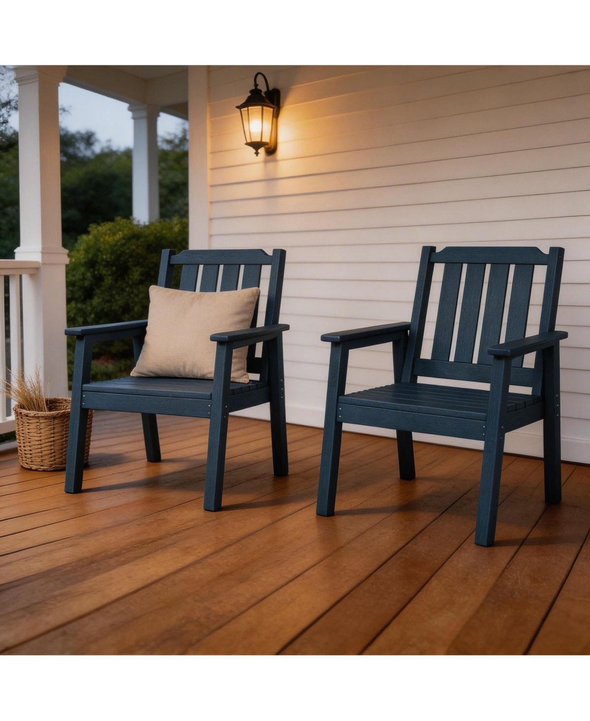 gaomon All-Weather Hdpe Outdoor Patio Dining Chairs Set of 2 for Backyard and Deck