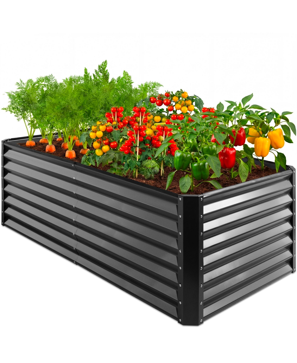 Best Choice Products 6x3x2ft Outdoor Metal Raised Garden Bed, Planter Box for Vegetables, Flowers, Herbs