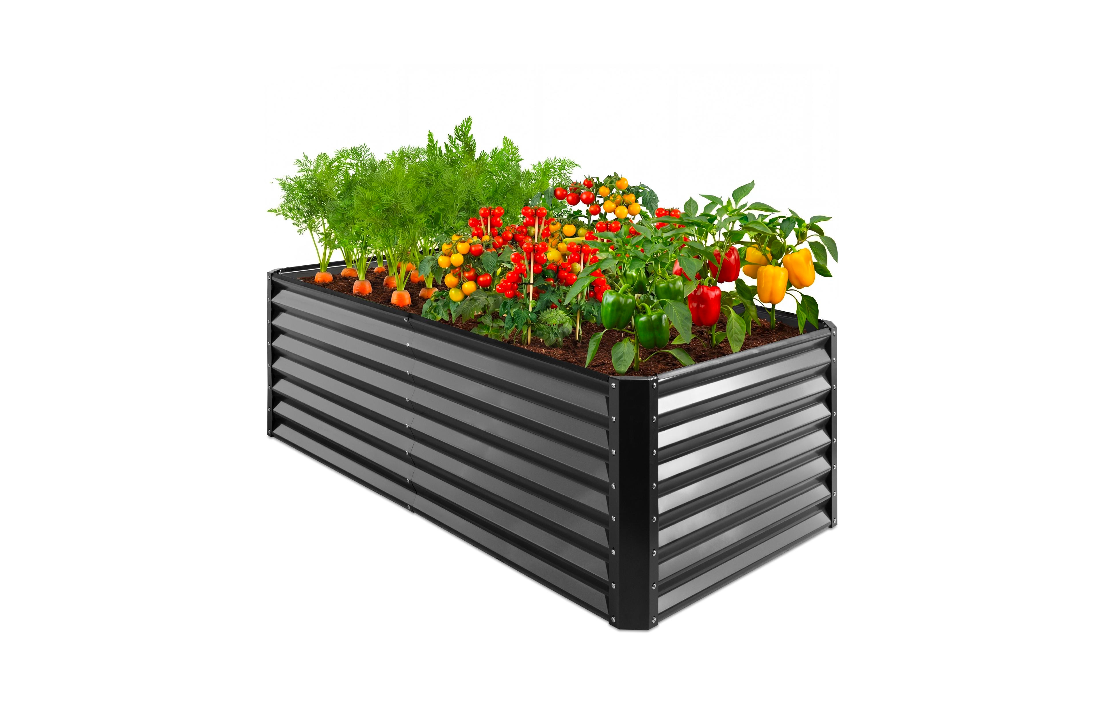 Best Choice Products 6x3x2ft Outdoor Metal Raised Garden Bed, Planter Box for Vegetables, Flowers, Herbs