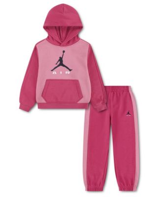 Girls' 4-6X Color-Block Fleece Hooded Sweatshirt and Jogger, 2-Piece Set