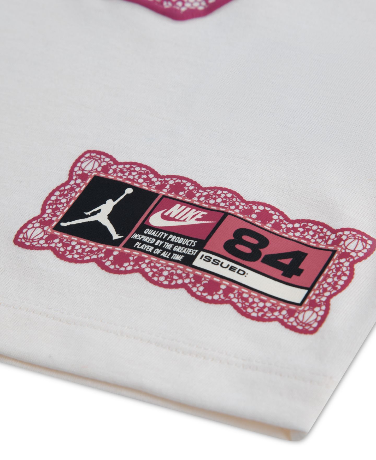 Футболка Jordan Lace 23 Graphic Short-Sleeve T-Shirt для девочек, цвет: Меловой — фото 4