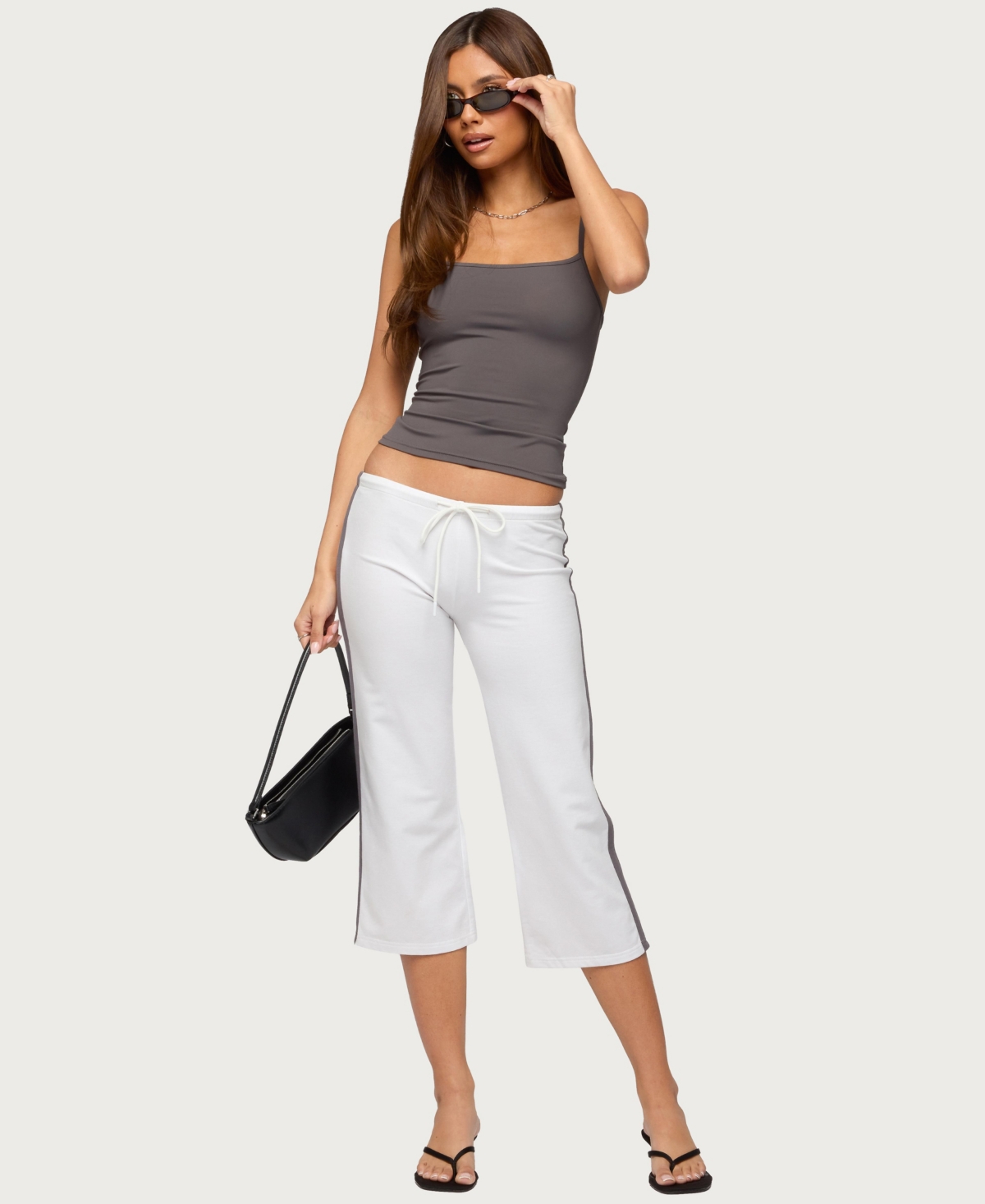 Edikted Women's Milene Contrast Terry Capri Pants