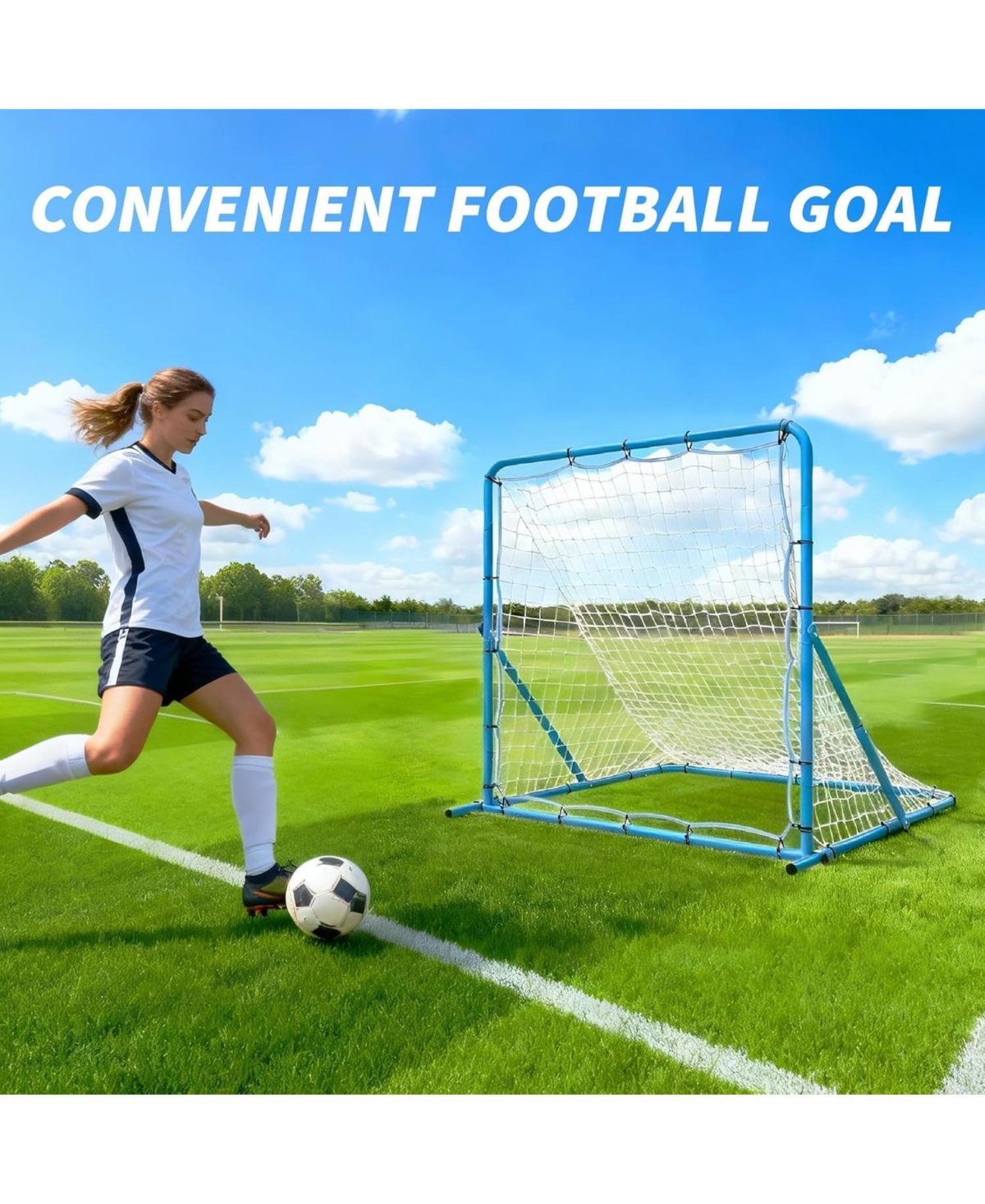 Xo Dual Mode Soccer Goal and Rebounder Net, Adjustable Angle Training Net, Portable Soccer Practice Equipment for Backyard