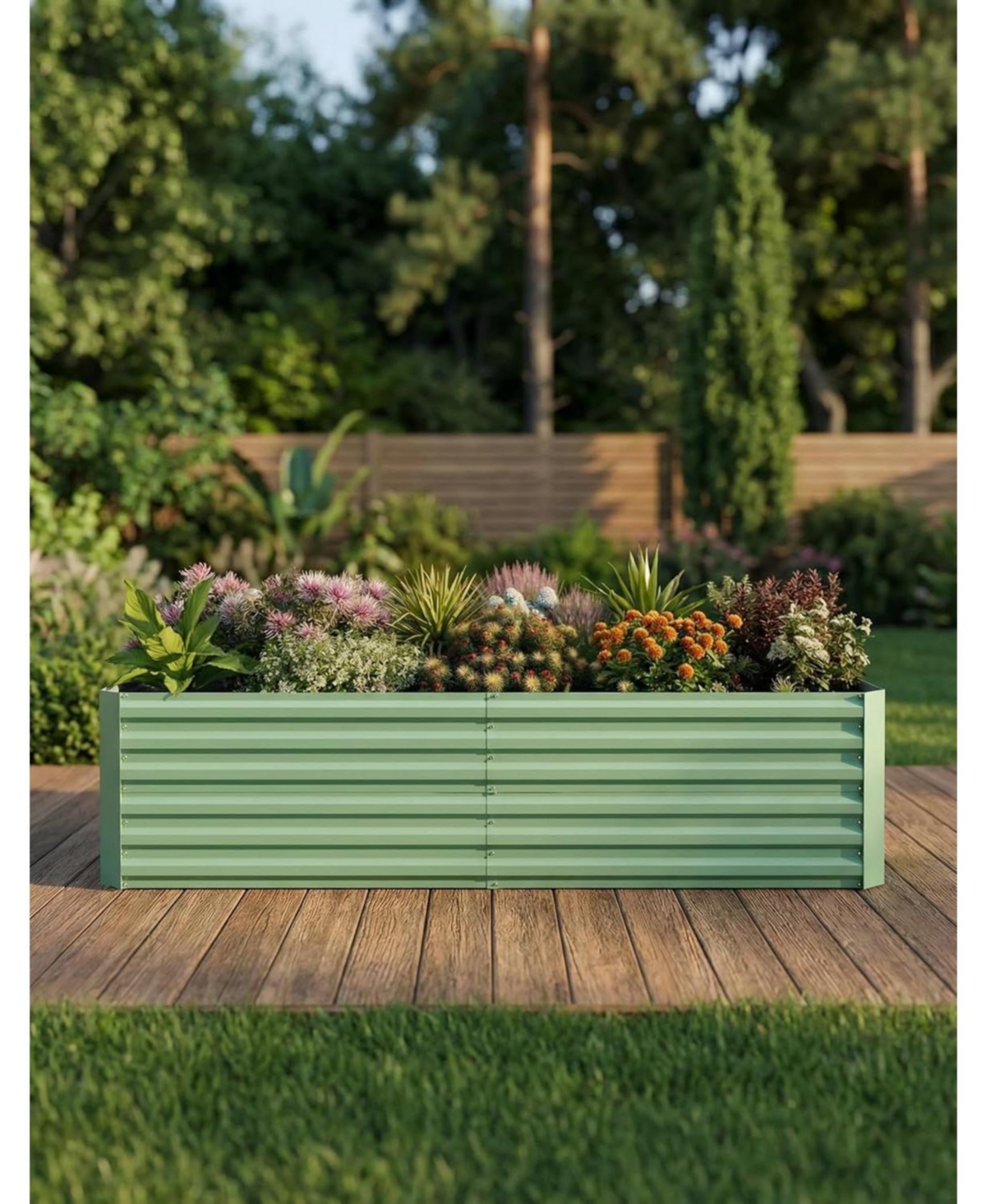 Xo 8x4x2FT Galvanized Raised Garden Bed, Extra Large 24" Tall Metal Planter Box for Vegetables Flowers, Outdoor Garden Bed