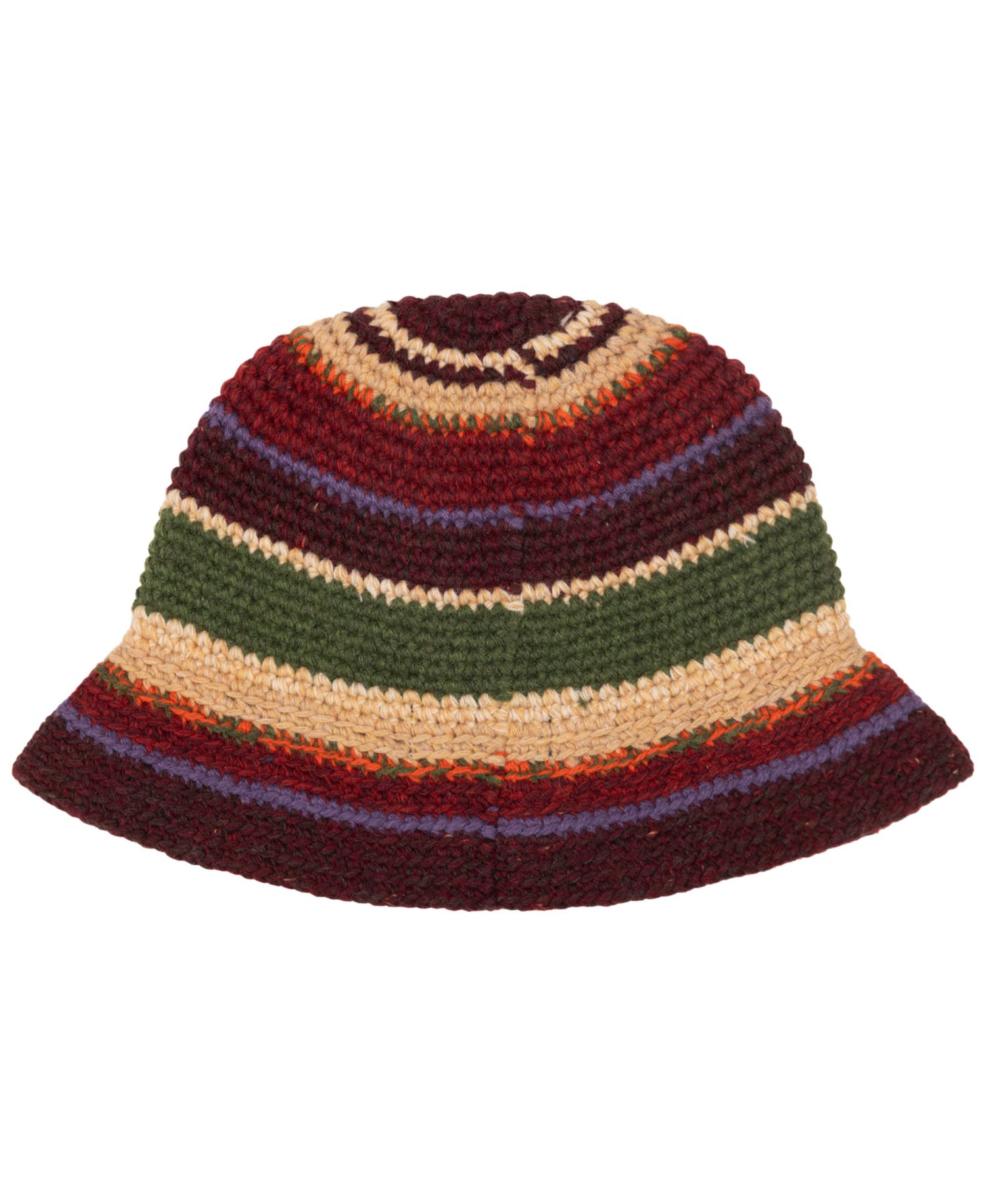Men's Crochet Stripe Bucket Hat