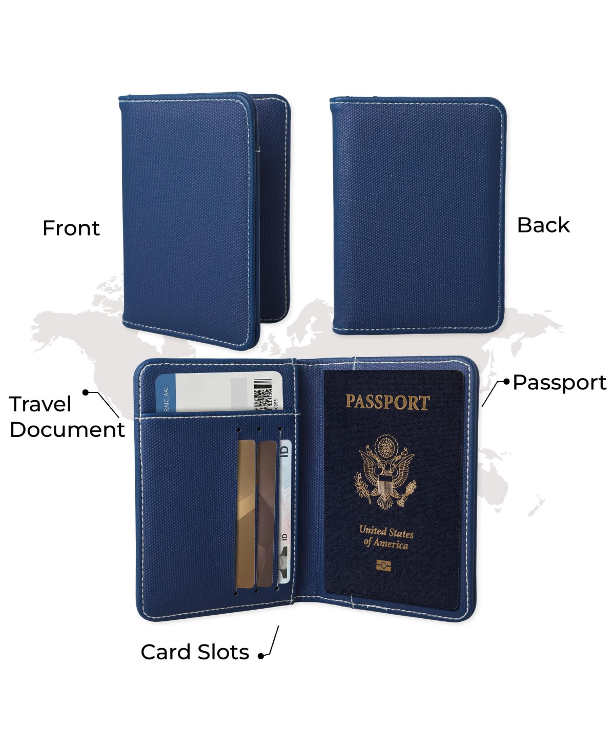 Lands' End Passport Holder for Travel, Passport Cover for Men and Women, Travel Folio