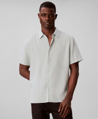 Men's Linen-Blend Classic Button-Down Shirt