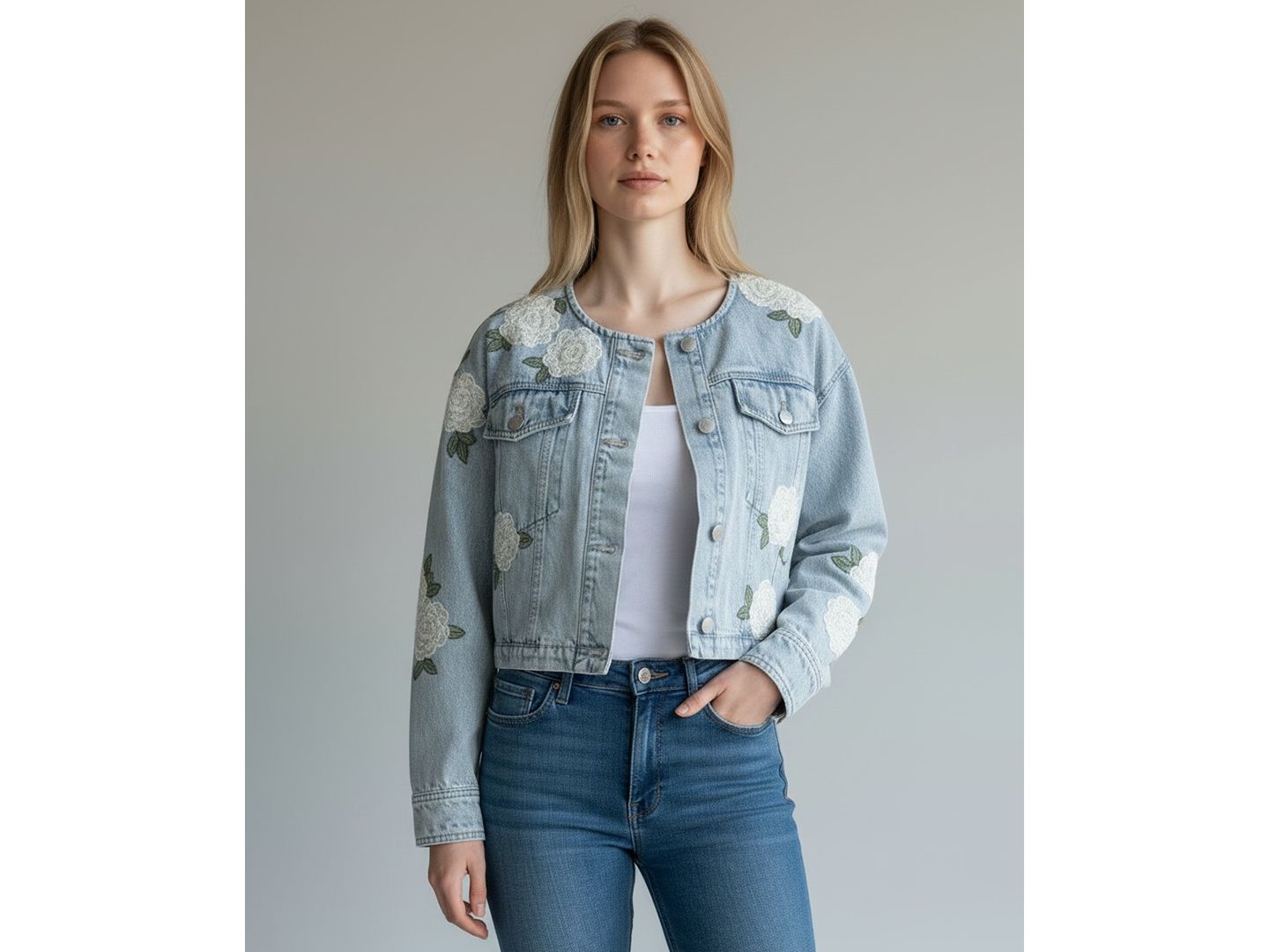 Женская куртка Blank NYC Cotton Button-Front Shirt Jacket, цвет: Walk In The Park — фото 1