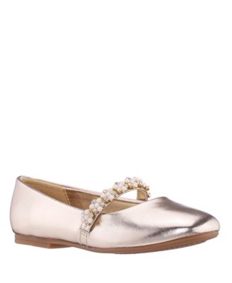 Girls Metallic Ballet Dress Shoe