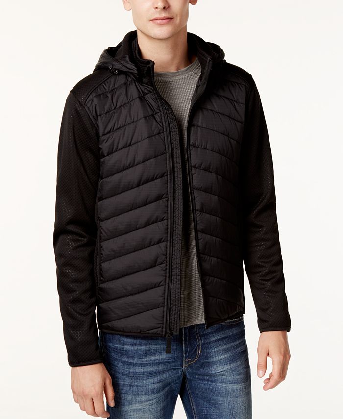 Point Zero Removable Hooded Mixed Media Coat Macy's