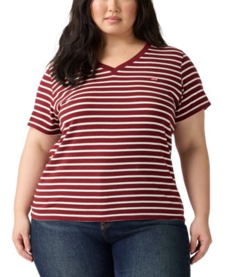 Plus Size Perfect Cotton V-Neck Short-Sleeve T-Shirt