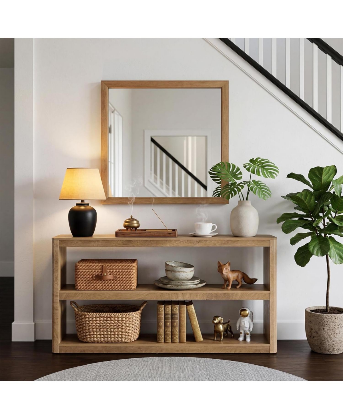 Tribesigns 63-Inches Console Table, Modern Sofa Table with 3 Storage Shelves, Narrow Entryway Furniture