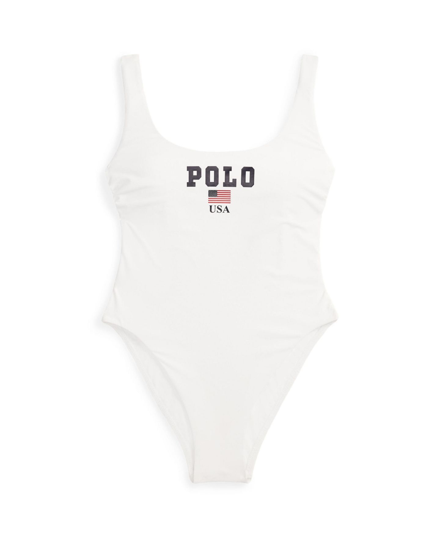 Женский слитный майки Polo Ralph Lauren с круглым вырезом, White, цвет: Белый — фото 5