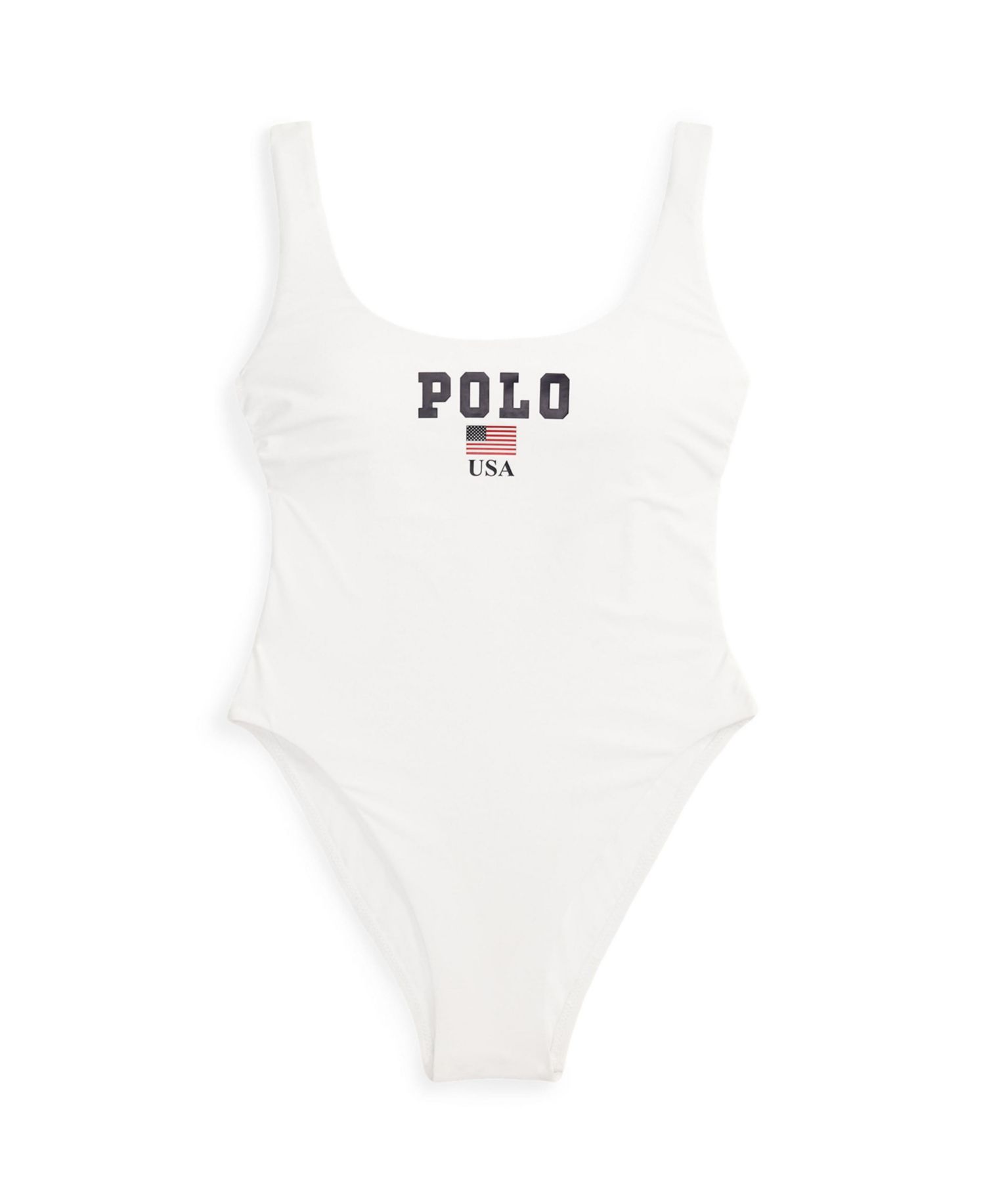 Women's White Scoop Tank One-Piece Swimsuit