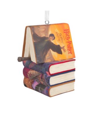 Christmas Ornament Harry Potter Stacked Books and Wand