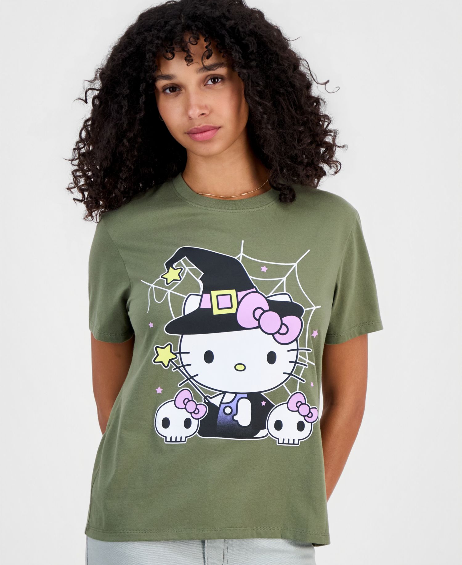 Juniors' Hello Kitty Witch Crewneck Tee